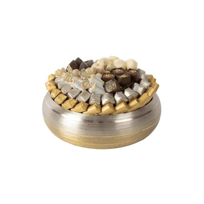 COUPE RONDE METAL BROSSE Pm avec 1250g de chocolats