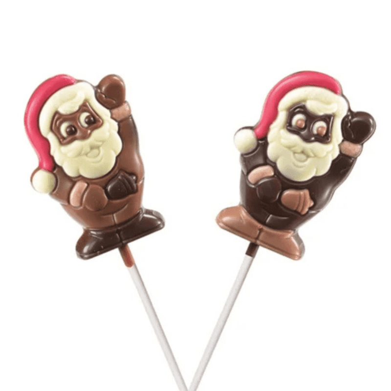 Sucette Père Noël en chocolat noir ou lait