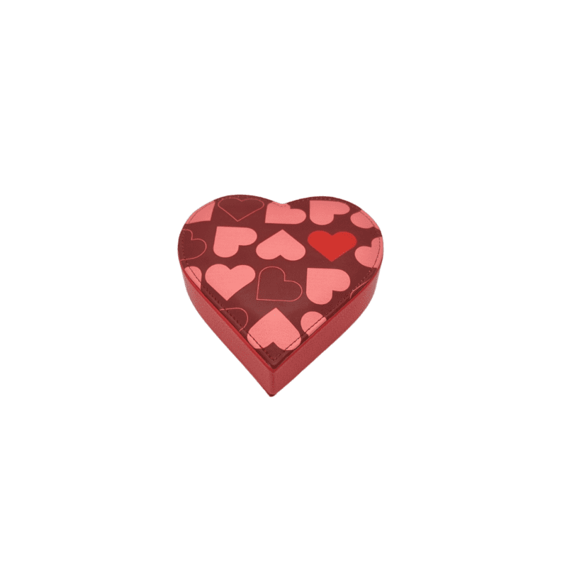 Cœur Rose avec 150g de chocolats - 10cm