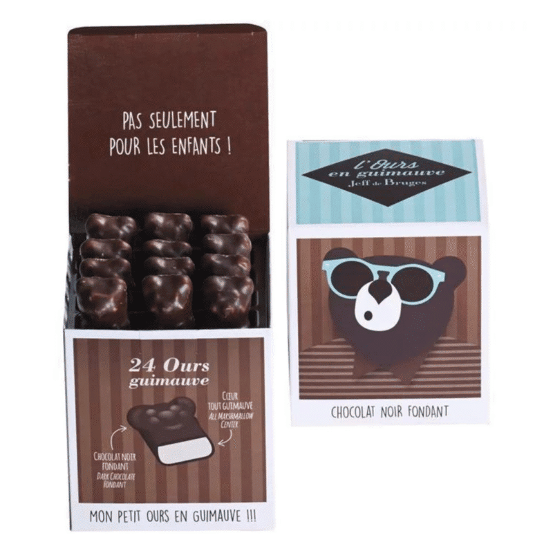 Cube 24 ours en guimauve chocolat noir