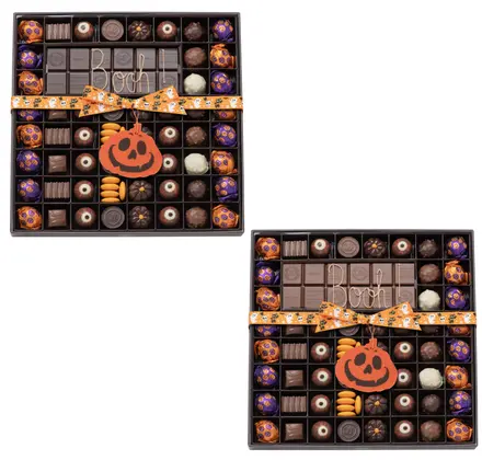 Boite 54 Chocolats d'Halloween et tablette de chocolat