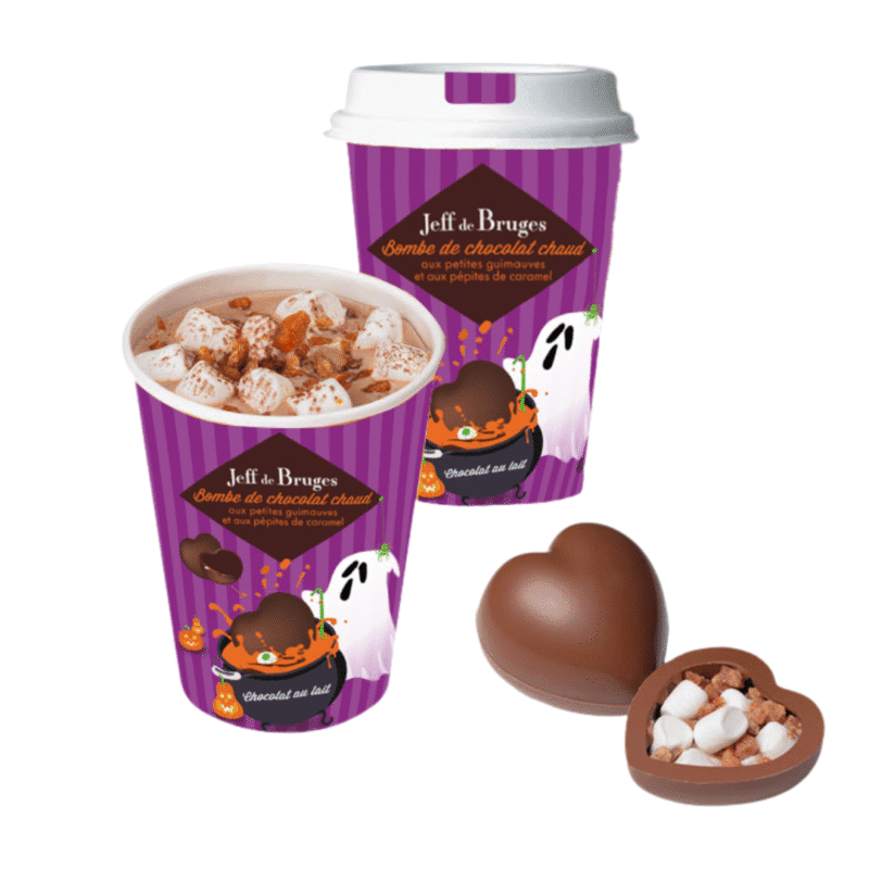 Bombe cœur de chocolat au lait caramel  - Édition Halloween