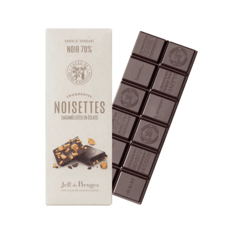 Tablette Nº7 chocolat noir 70% de cacao et noisettes caramélisées