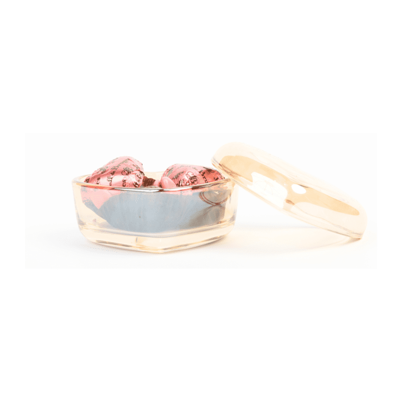 Coeur en verre  avec 60g de chocolat