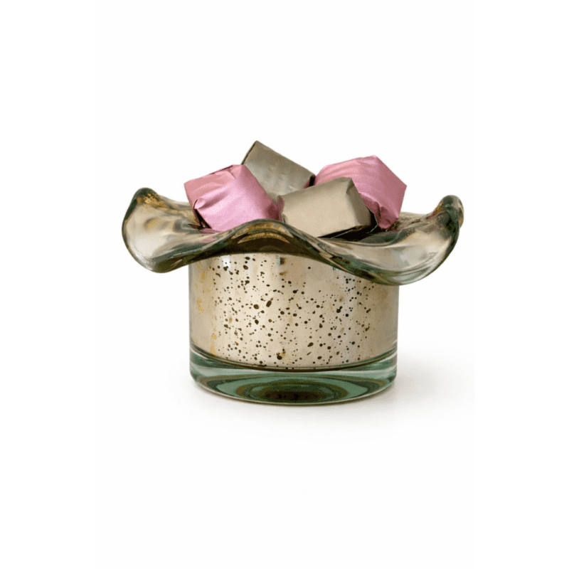 Photophore Fleur vert avec 100g de chocolat