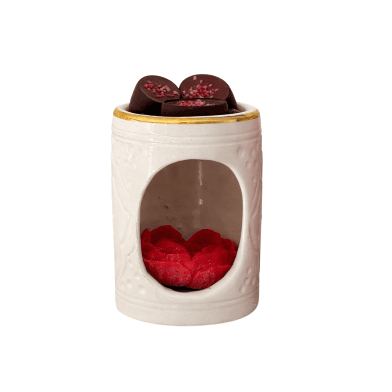 Bougie Blanc en céramique avec 50g de chocolat