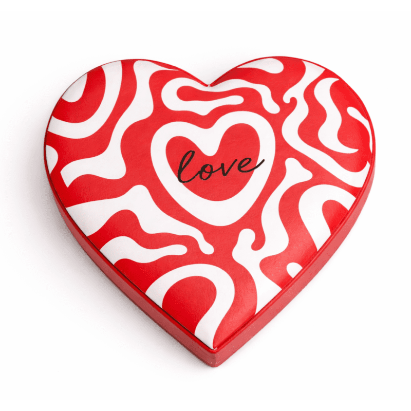 Boite Cœur Love 20cm avec 500g de chocolat