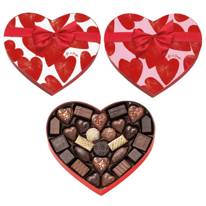 Petite boite coeur rose ou blanche chocolats Saint-Valentin