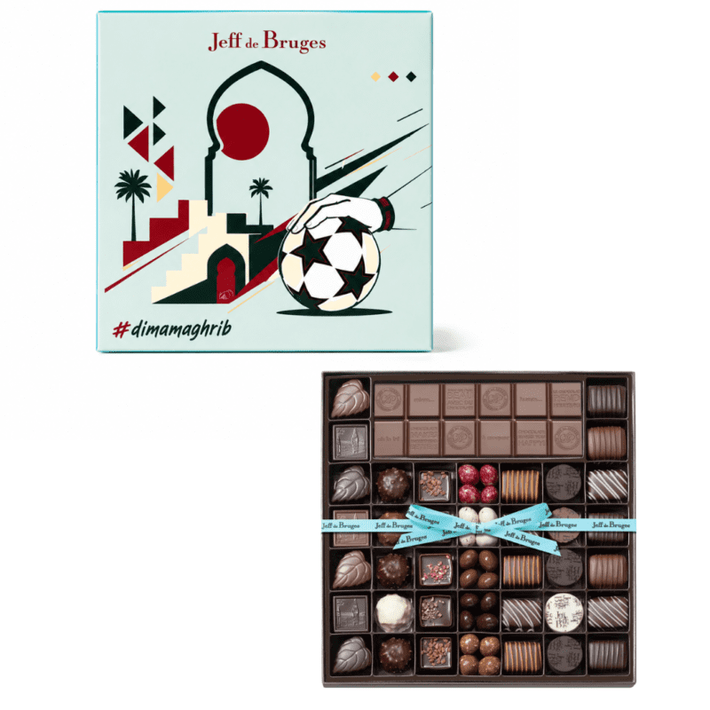 Boite 39 chocolats assortis et tablette de chocolat Édition " Allez les Lions"